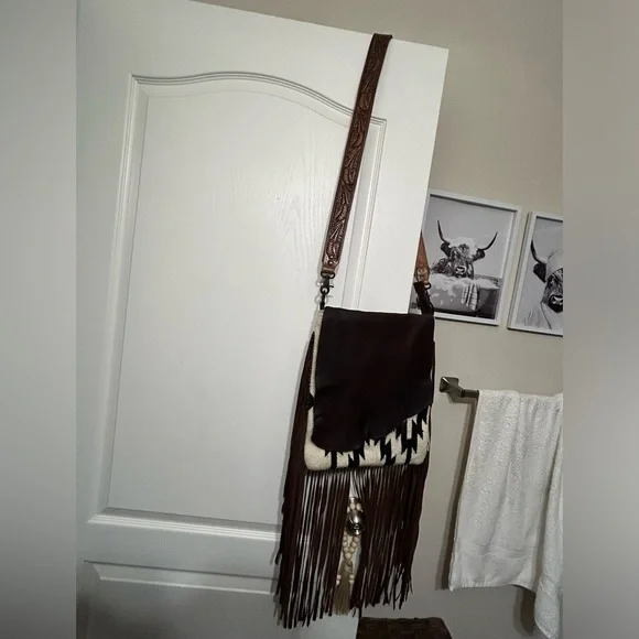 NEW American Darling Bag with Fringe & Leather Conceal and Carry. Saddle Purse - Picture 1 of 9